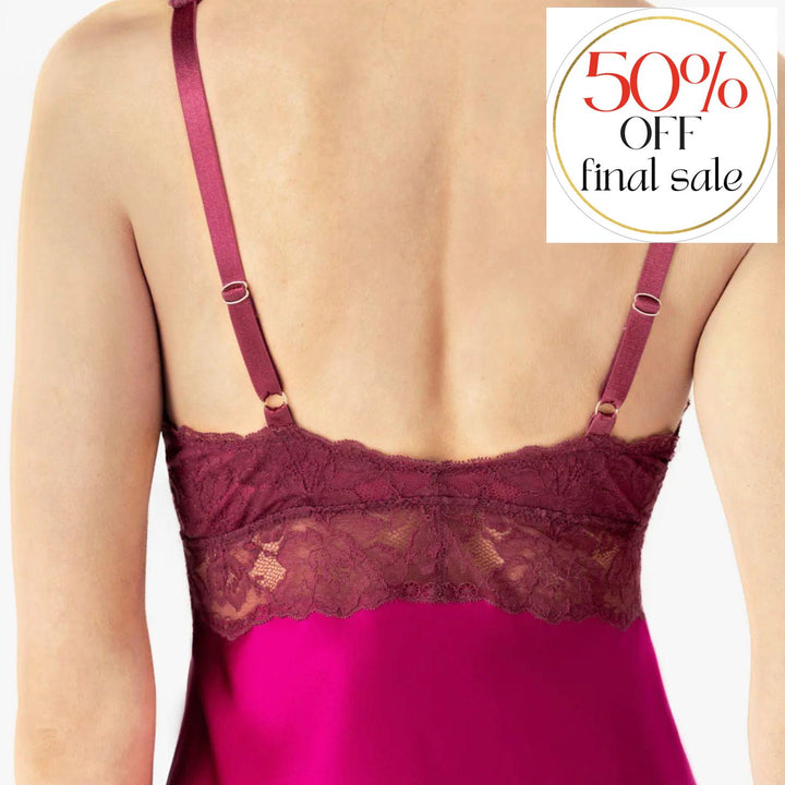 NK iMode Morgan Iconic Bust-Support Silk Chemise in Pink Ruby 5974-M200-Anna Bella Fine Lingerie-Pink Ruby-Small-