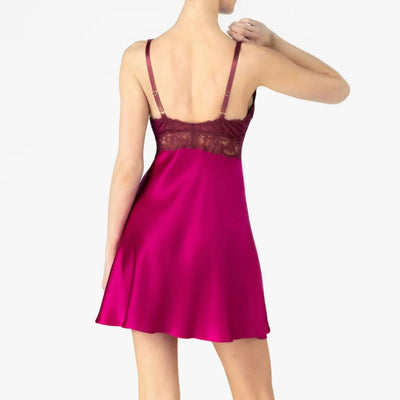 NK iMode Morgan Iconic Bust-Support Silk Chemise in Pink Ruby 5974-M200-Loungewear-NK iMode-Pink Ruby-Small-Anna Bella Fine Lingerie, Reveal Your Most Gorgeous Self!