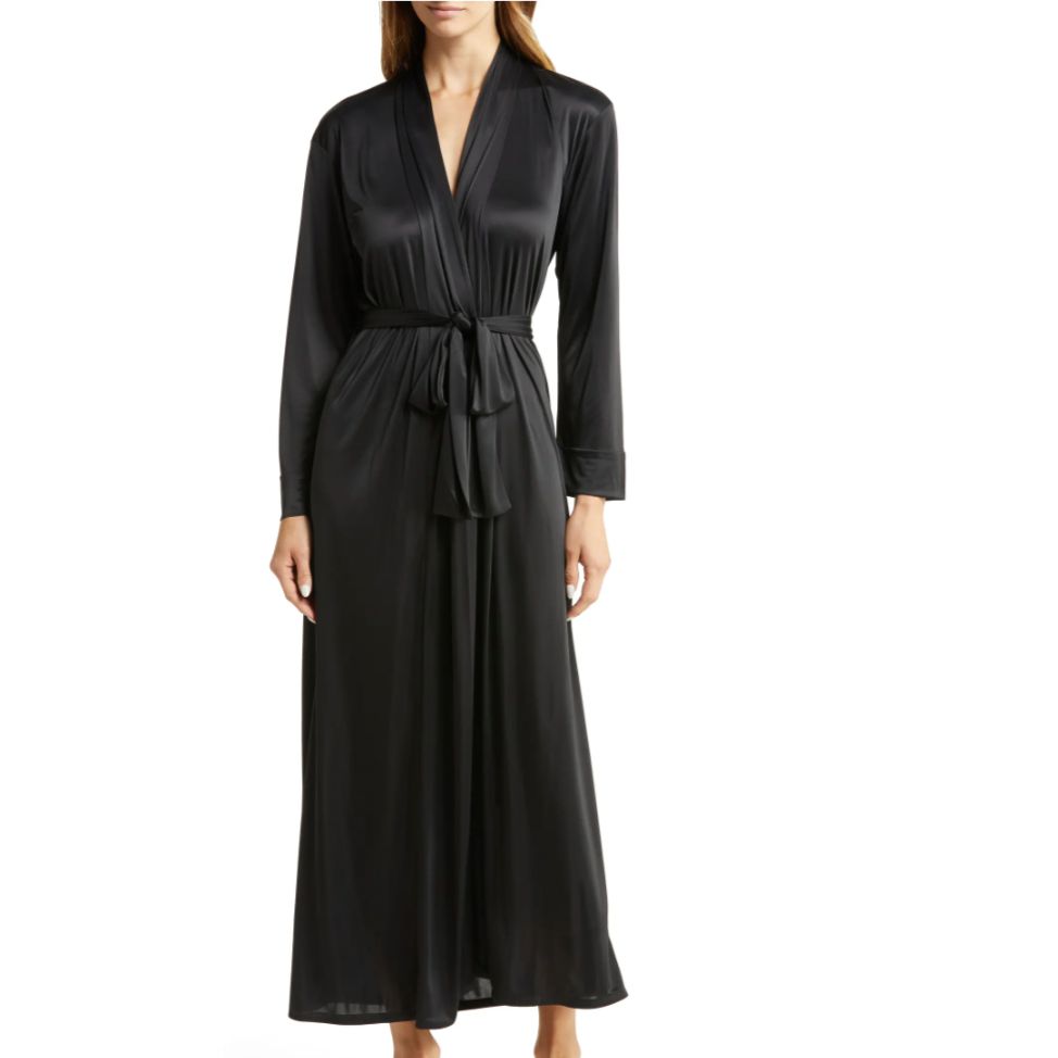 Natori Aphrodite 54" Wrap in Black P74112-Robes-Natori-Black-Small-Anna Bella Fine Lingerie, Reveal Your Most Gorgeous Self!