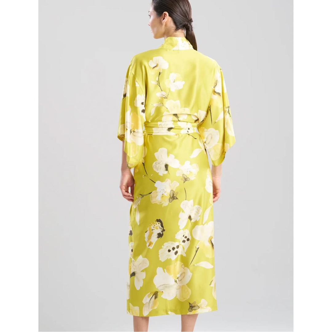 Natori Aurelia 52" Robe X74020 in Chartreuse-Robes-Natori-Charteuse-Small-Anna Bella Fine Lingerie, Reveal Your Most Gorgeous Self!