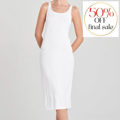 Natori Bliss Essentials Slip Gown R73050-Loungewear-Natori-White-Small-Anna Bella Fine Lingerie, Reveal Your Most Gorgeous Self!