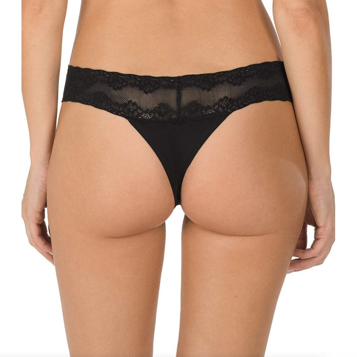 Natori Bliss Perfection One-Size Thong in Black 750092-Panties-Natori-Black-One Size-Anna Bella Fine Lingerie, Reveal Your Most Gorgeous Self!