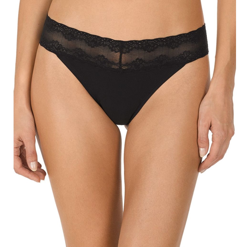 Natori Bliss Perfection One-Size Thong in Black 750092-Panties-Natori-Black-One Size-Anna Bella Fine Lingerie, Reveal Your Most Gorgeous Self!
