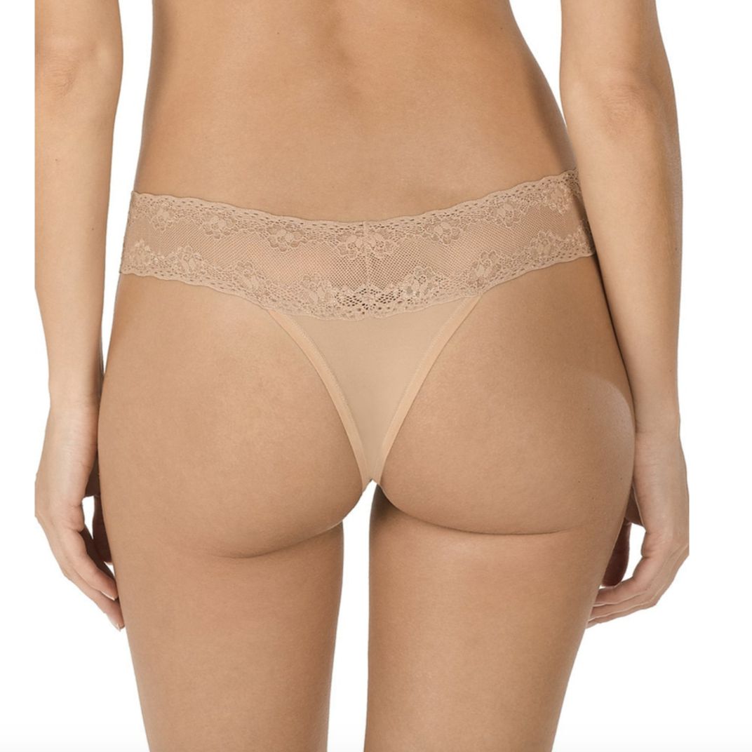 Natori Bliss Perfection One-Size Thong in Cafe' 750092-Panties-Natori-Cafe'-One Size-Anna Bella Fine Lingerie, Reveal Your Most Gorgeous Self!