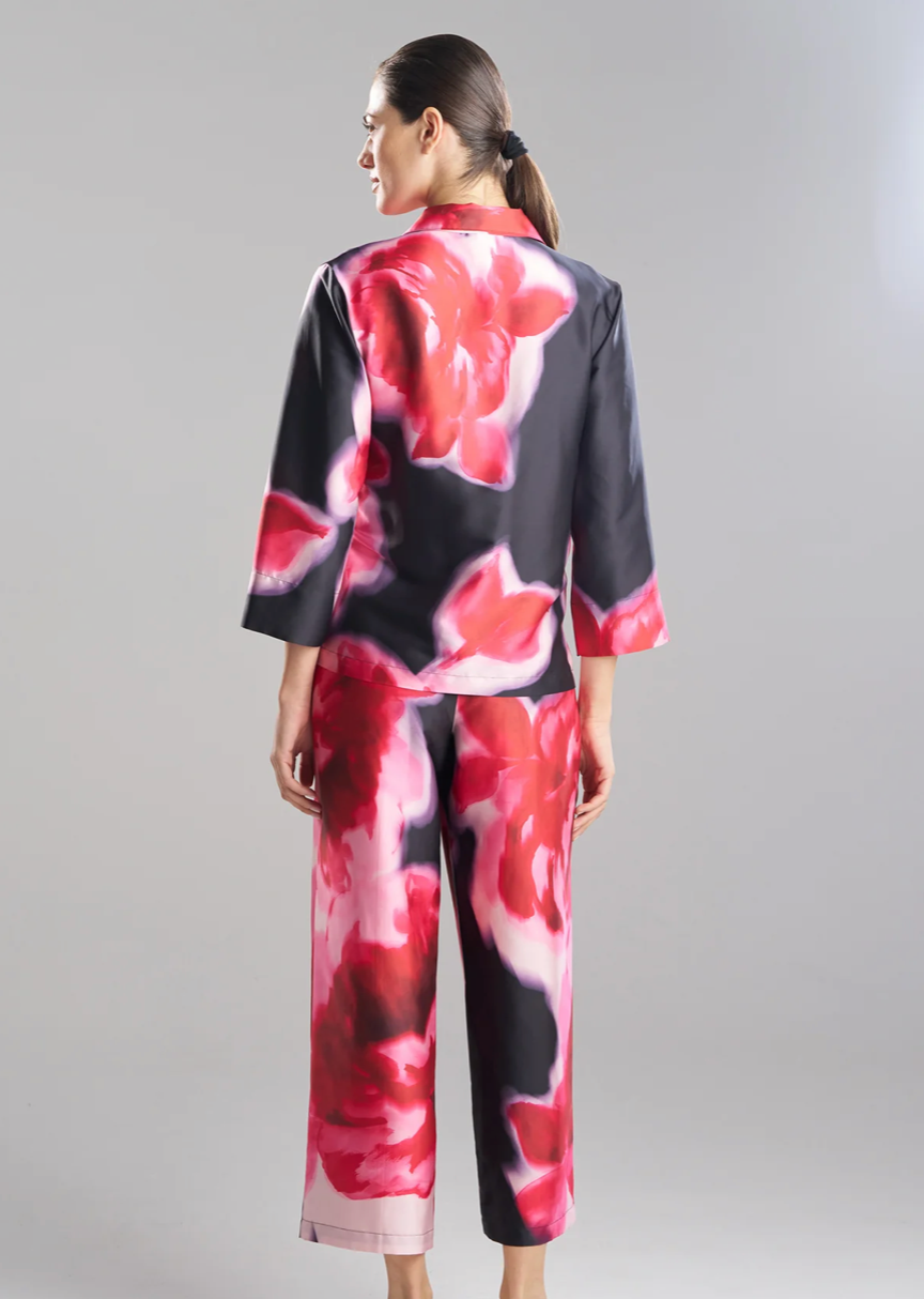 Natori Blossom Notch PJ Set Y76091-Sleepwear-Natori-Blossom Print-XSmall-Anna Bella Fine Lingerie, Reveal Your Most Gorgeous Self!