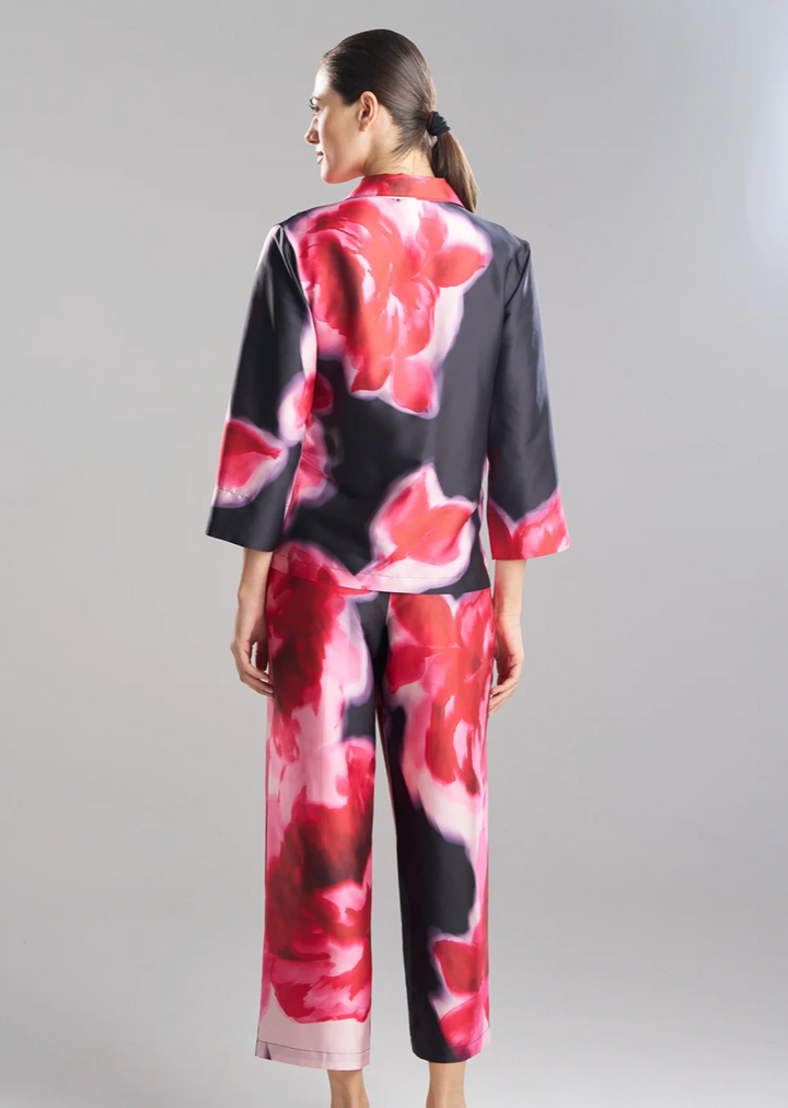 Natori Blossom Notch PJ Set Y76091-Sleepwear-Natori-Blossom Print-XSmall-Anna Bella Fine Lingerie, Reveal Your Most Gorgeous Self!