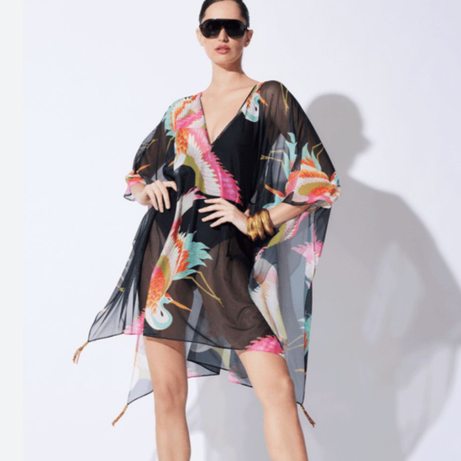 Natori Crane Mesh Sheer Cover-Up T70037-Swimwear-Natori-Anna Bella Fine Lingerie, Reveal Your Most Gorgeous Self!