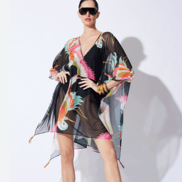 Natori Crane Mesh Sheer Cover-Up T70037-Swimwear-Natori-Anna Bella Fine Lingerie, Reveal Your Most Gorgeous Self!