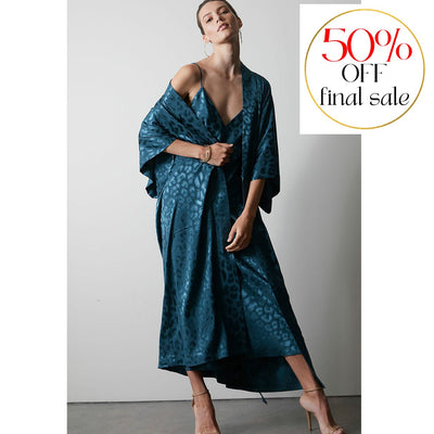 Natori Decadence 42" Wrap in Ocean Teal L74058-Robes-Natori-Ocean Teal-XSmall-Anna Bella Fine Lingerie, Reveal Your Most Gorgeous Self!