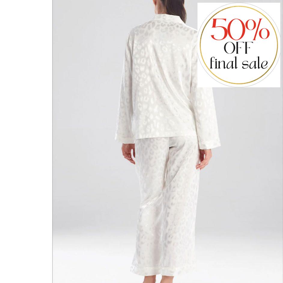 Natori Decadence Notch PJ Set in Warm White H76058-Loungewear-Natori-Warm White-XSmall-Anna Bella Fine Lingerie, Reveal Your Most Gorgeous Self!