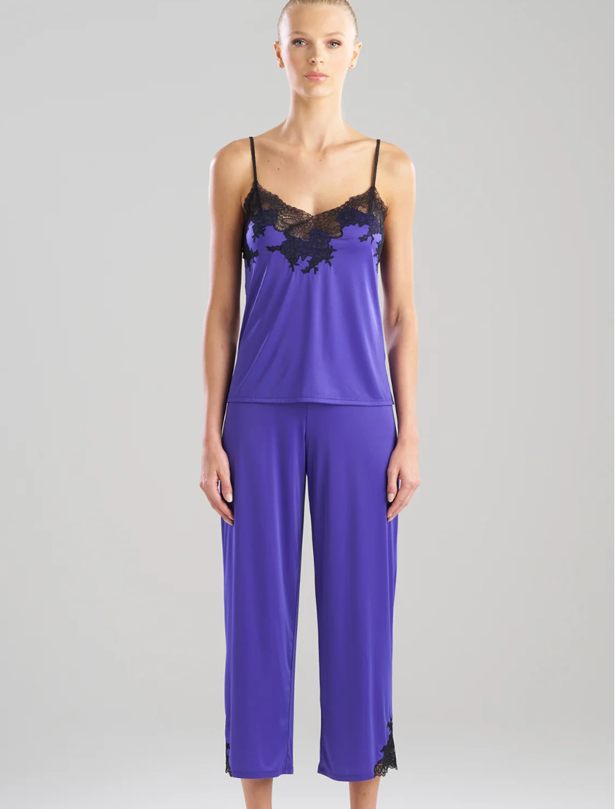 Natori Enchant Cami Pant Set V76312 in Blue Velvet-Sleepwear-Natori-Blue Velvet-Small-Anna Bella Fine Lingerie, Reveal Your Most Gorgeous Self!