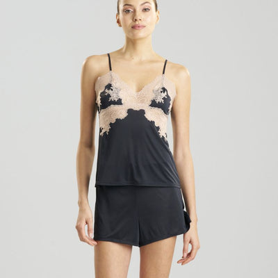 Natori Enchant Cami Short Set in Black/Cafe T76012-Loungewear-Natori-Black/Cafe-Small-Anna Bella Fine Lingerie, Reveal Your Most Gorgeous Self!
