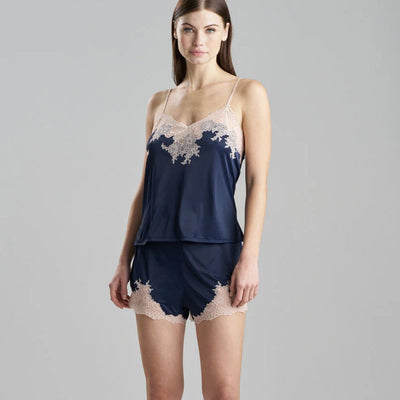 Natori Enchant Cami Tap Pant U76112 in Navy and Cafe-Loungewear-Natori-Navy & Cafe-XSmall-Anna Bella Fine Lingerie, Reveal Your Most Gorgeous Self!