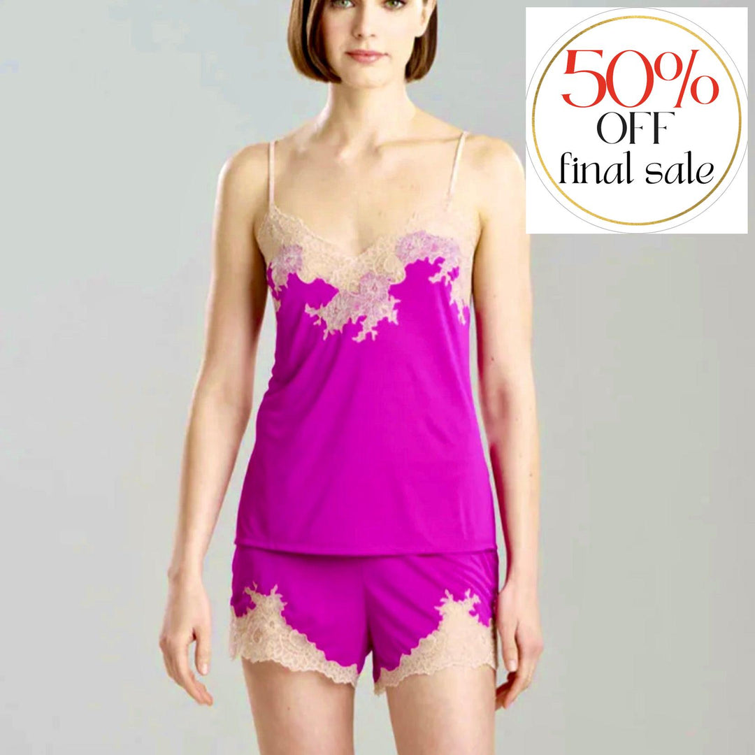 Natori Enchant Cami Tap Pant in Wild Fuchsia V76112-Sleepwear-Natori-Wild Fuchsia-XSmall-Anna Bella Fine Lingerie, Reveal Your Most Gorgeous Self!