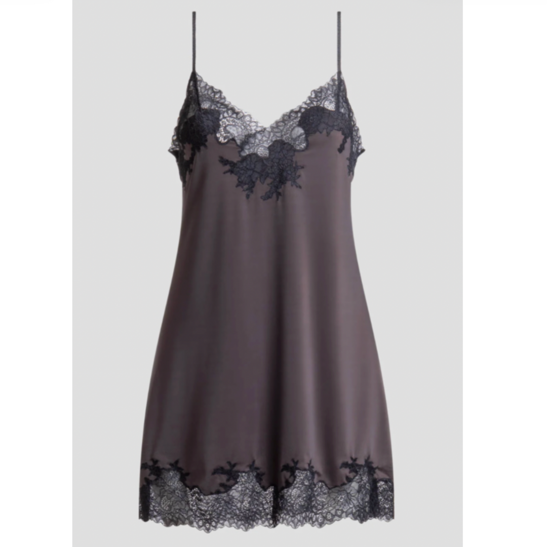 Natori Enchant Chemise V78130S in Espresso-Sleepwear-Natori-Espresso-XSmall-Anna Bella Fine Lingerie, Reveal Your Most Gorgeous Self!