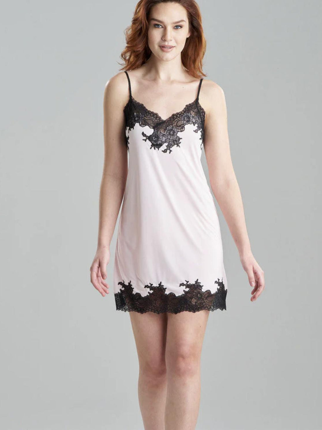 Natori Enchant Chemise in Pink / Black V78130-Sleepwear-Natori-Pink and Black-Small-Anna Bella Fine Lingerie, Reveal Your Most Gorgeous Self!