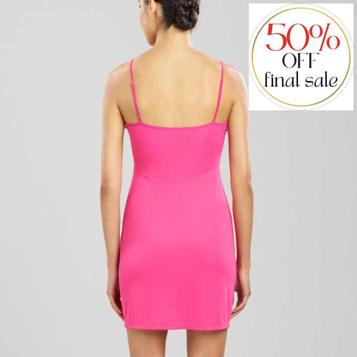 Natori Enchant Lace Applique Chemise S78412 in Fiesta Pink-Anna Bella Fine Lingerie-Fiesta Pink-XSmall-