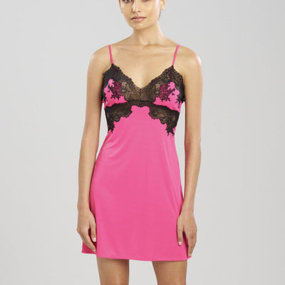 Natori Enchant Lace Applique Chemise S78412 in Fiesta Pink-Loungewear-Natori-Fiesta Pink-XSmall-Anna Bella Fine Lingerie, Reveal Your Most Gorgeous Self!