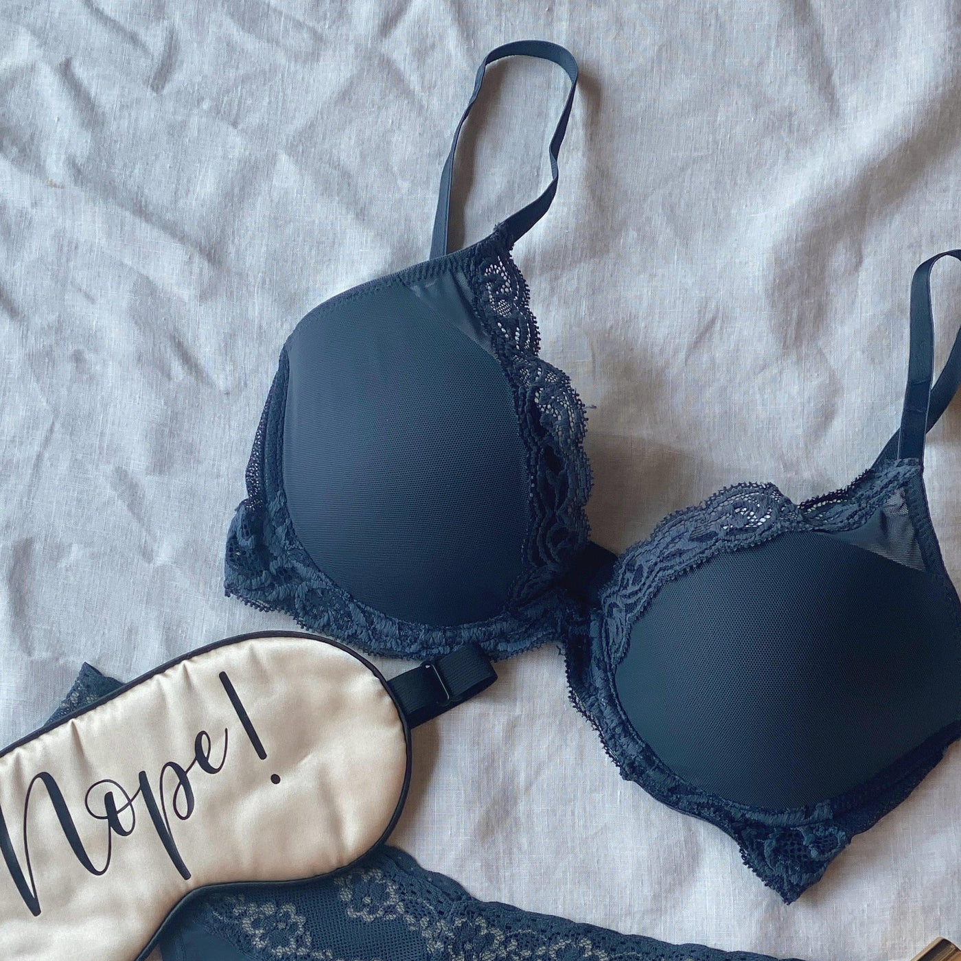 Natori Feathers Bra in Ash Navy 730023-Anna Bella Fine Lingerie-Ash Navy-32-B