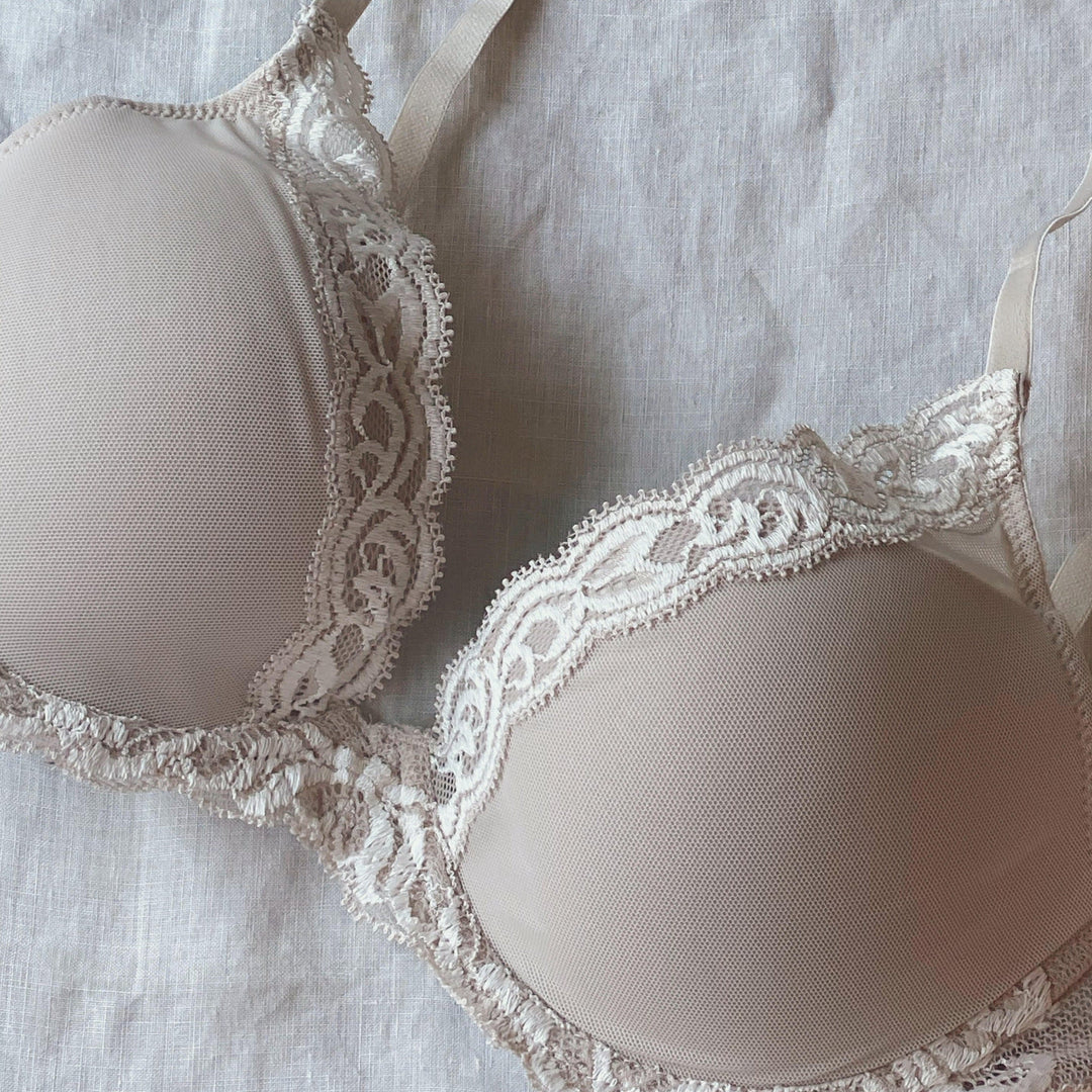 Natori Feathers Bra in Marble/Marscapone-Bras-Natori-Marble-32-B-Anna Bella Fine Lingerie, Reveal Your Most Gorgeous Self!