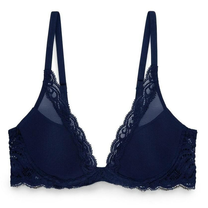 Natori Feathers Bra in Midnight 730023-Bras-Natori-Midnight-32-B-Anna Bella Fine Lingerie, Reveal Your Most Gorgeous Self!
