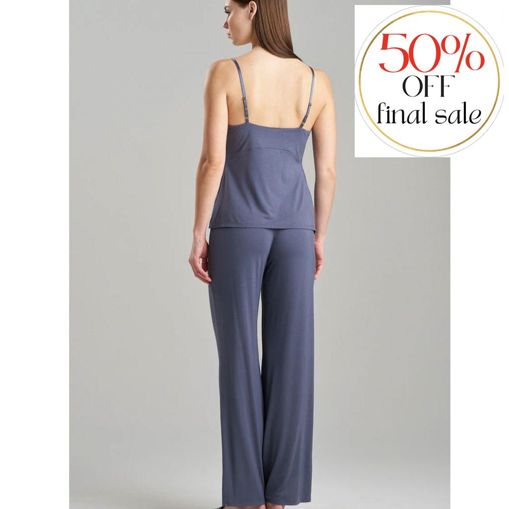 Natori Feathers Essentials Lenzing Ecovero Viscose Lace Cami PJ U76229-Loungewear-Natori-Navy-Small-Anna Bella Fine Lingerie, Reveal Your Most Gorgeous Self!