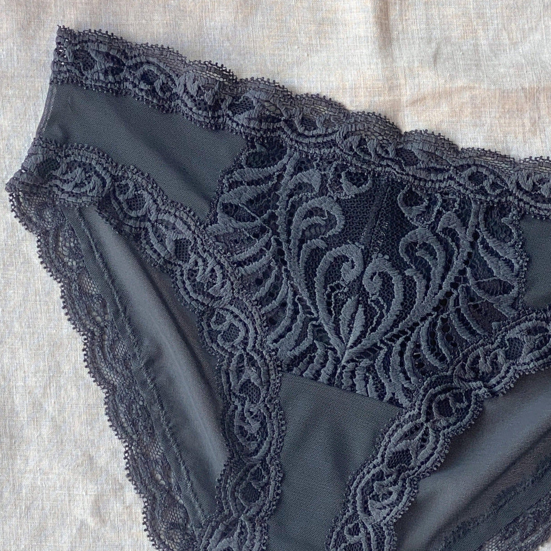 Natori Feathers Hipster 753023 in Ash Navy-Panties-Natori-Ash-Small-Anna Bella Fine Lingerie, Reveal Your Most Gorgeous Self!