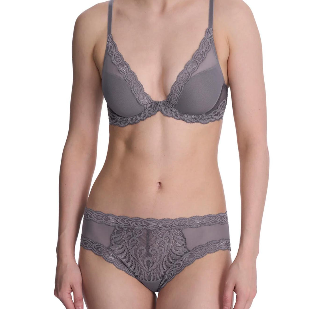Natori Feathers Hipster in Nickel 753023-Panties-Natori-Nickel-Small-Anna Bella Fine Lingerie, Reveal Your Most Gorgeous Self!