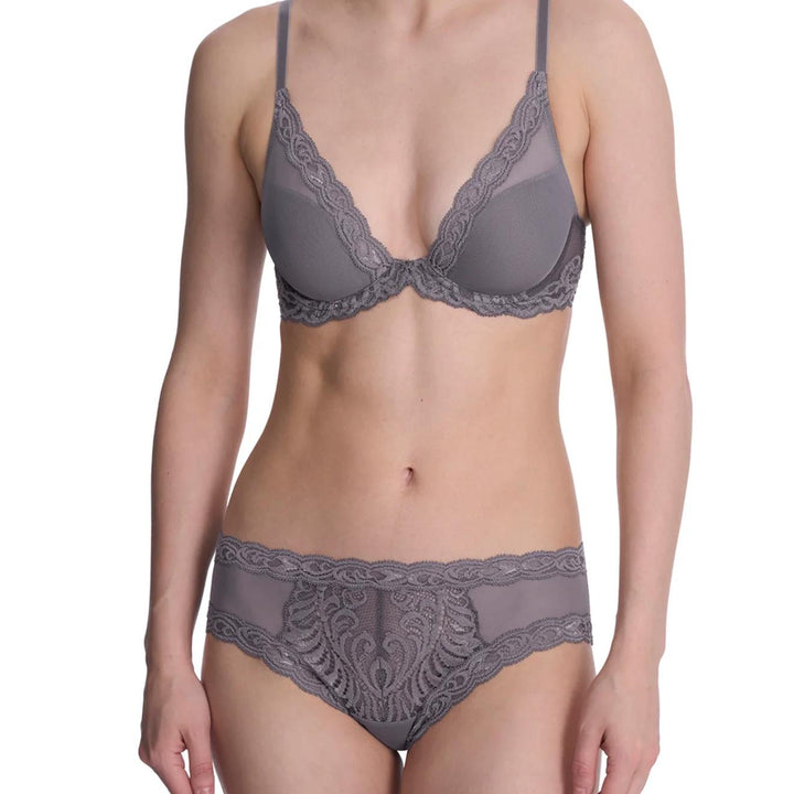Natori Feathers Hipster in Nickel 753023-Panties-Natori-Nickel-Small-Anna Bella Fine Lingerie, Reveal Your Most Gorgeous Self!
