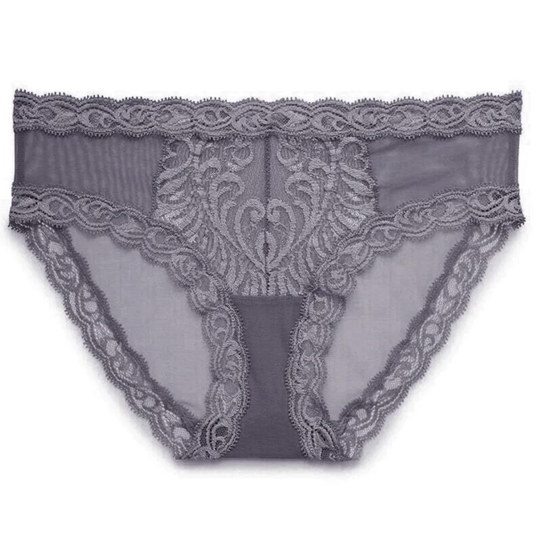 Natori Feathers Hipster in Nickel 753023-Panties-Natori-Nickel-Small-Anna Bella Fine Lingerie, Reveal Your Most Gorgeous Self!