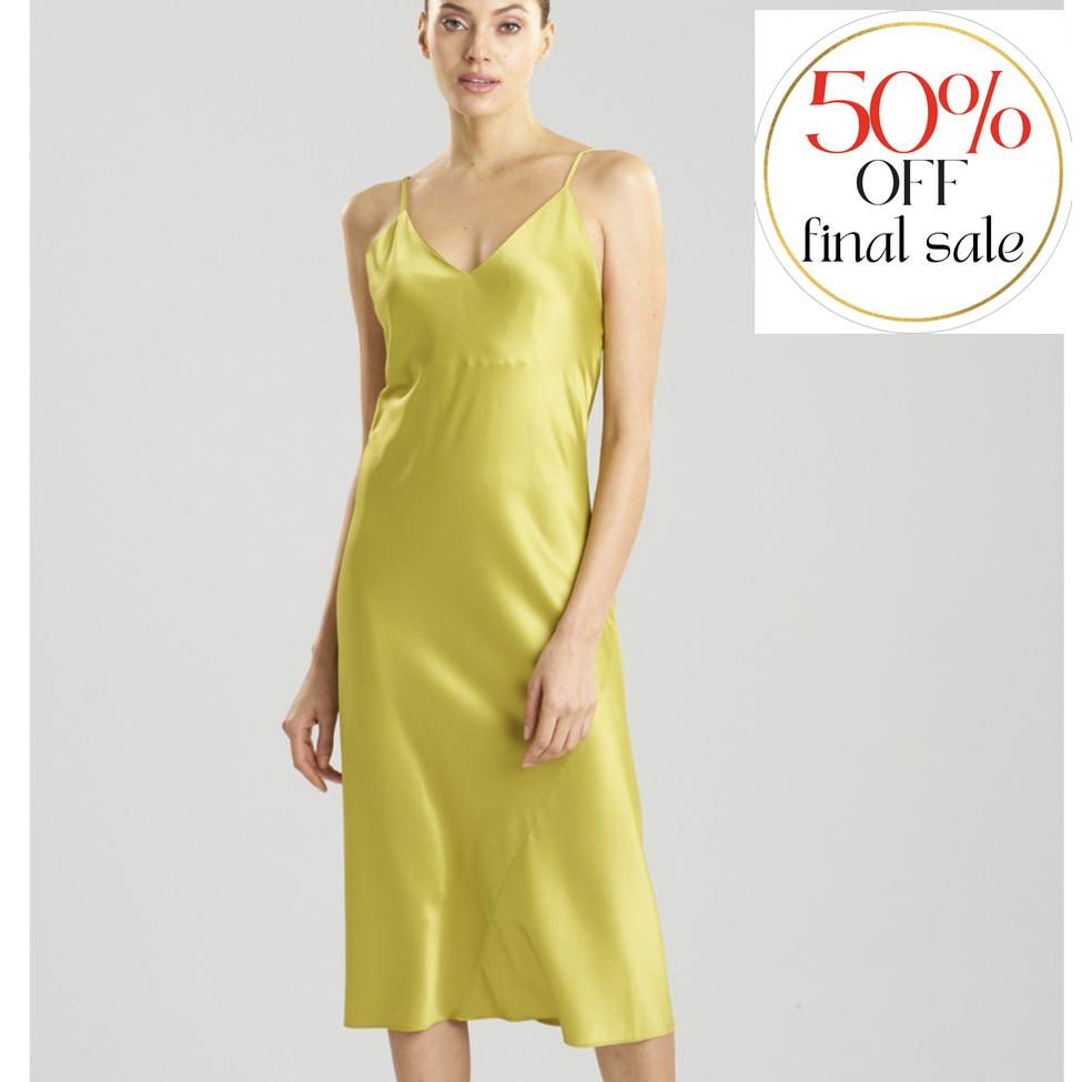 Natori Glamour 46" Gown S73060 in Palm-Loungewear-Natori-Palm-Small-Anna Bella Fine Lingerie, Reveal Your Most Gorgeous Self!