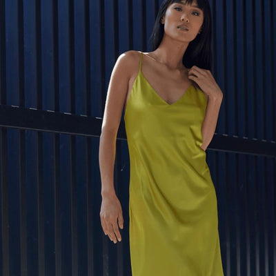 Natori Glamour 46" Gown S73060 in Palm-Loungewear-Natori-Palm-Small-Anna Bella Fine Lingerie, Reveal Your Most Gorgeous Self!