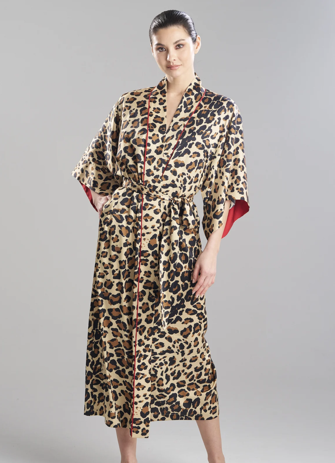 Natori Jaguar 52" Robe Y74052-Robes-Natori-Jaguar Natural-XSmall-Anna Bella Fine Lingerie, Reveal Your Most Gorgeous Self!