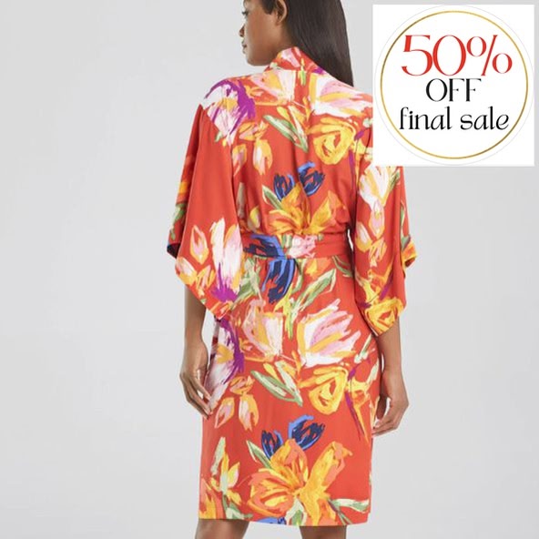 Natori Kira Robe K74013-Robes-Natori-Red-Small-Anna Bella Fine Lingerie, Reveal Your Most Gorgeous Self!