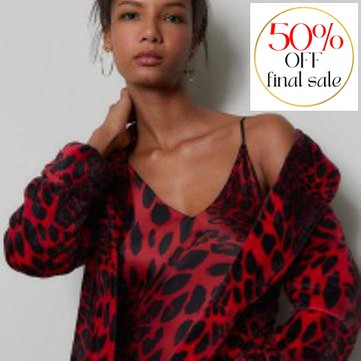 Natori Luxe Leopard 50" Gown H73054-Loungewear-Natori-Red/Black-XSmall-Anna Bella Fine Lingerie, Reveal Your Most Gorgeous Self!