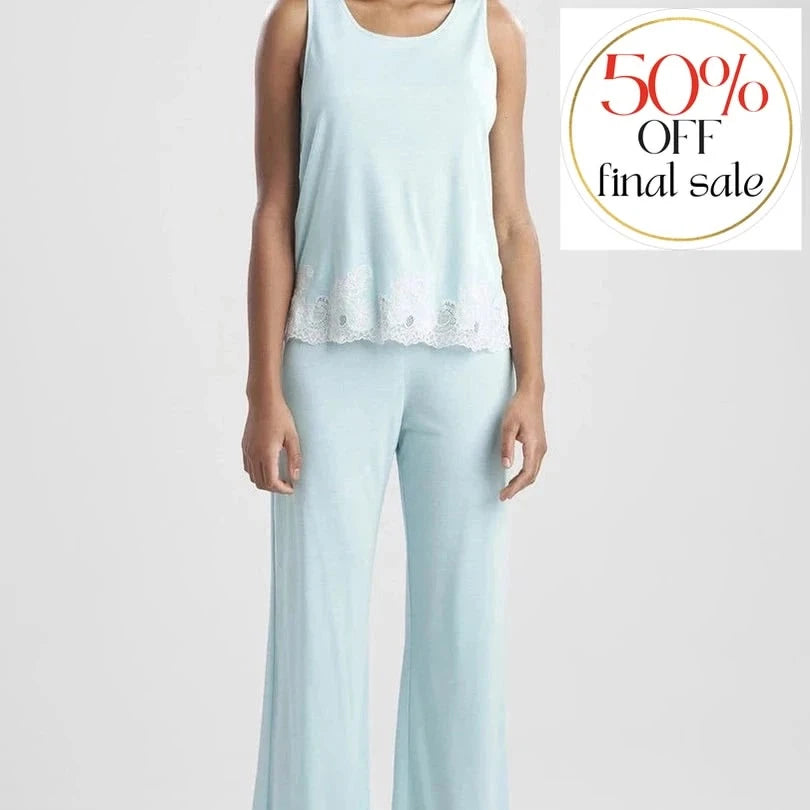 Natori Luxe Shangri La Tank PJ Set K76256-Loungewear-Natori-Wave Blue-Small-Anna Bella Fine Lingerie, Reveal Your Most Gorgeous Self!