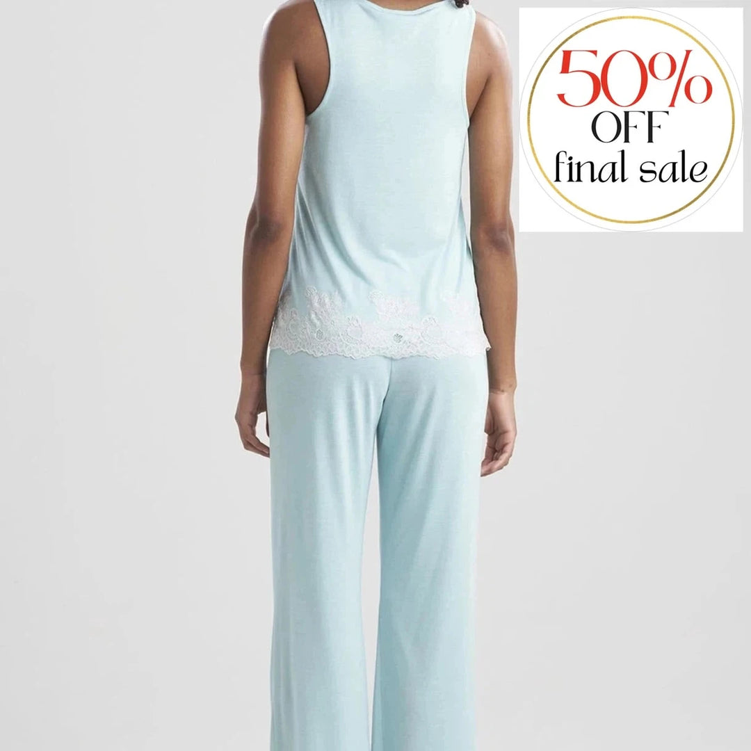 Natori Luxe Shangri La Tank PJ Set K76256-Loungewear-Natori-Wave Blue-Small-Anna Bella Fine Lingerie, Reveal Your Most Gorgeous Self!
