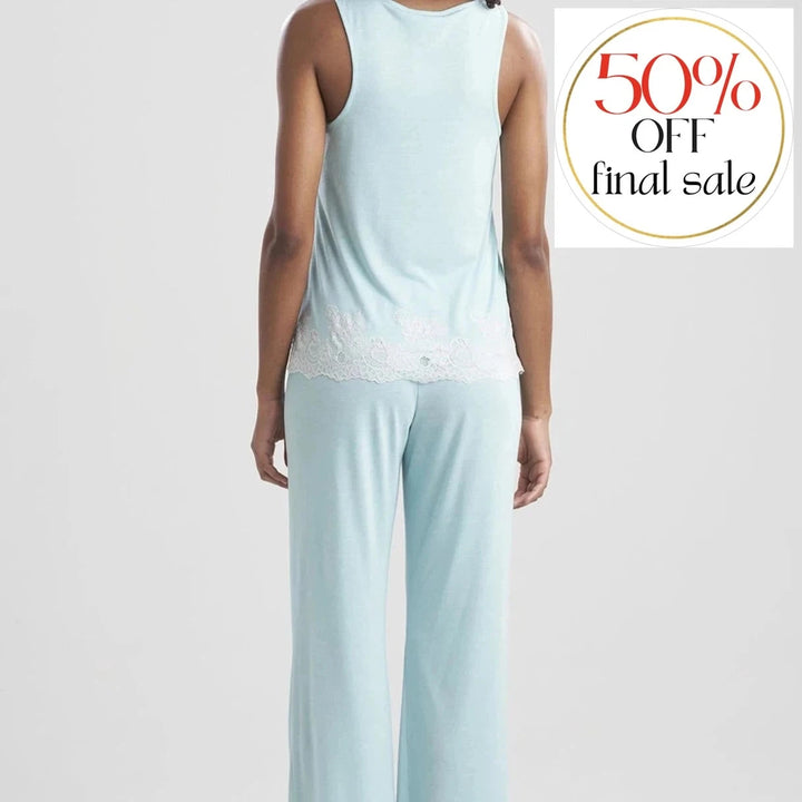 Natori Luxe Shangri La Tank PJ Set K76256-Loungewear-Natori-Wave Blue-Small-Anna Bella Fine Lingerie, Reveal Your Most Gorgeous Self!