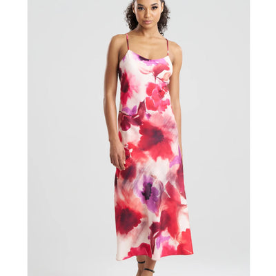Natori Mizuki Cross Back Slip Dress W73005-Loungewear-Natori-Red Floral Print-XSmall-Anna Bella Fine Lingerie, Reveal Your Most Gorgeous Self!