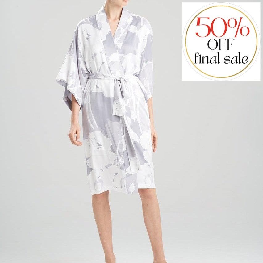 Natori Nara 42" Robe N74030 in Silver-Robes-Natori-Silver-XSmall-Anna Bella Fine Lingerie, Reveal Your Most Gorgeous Self!