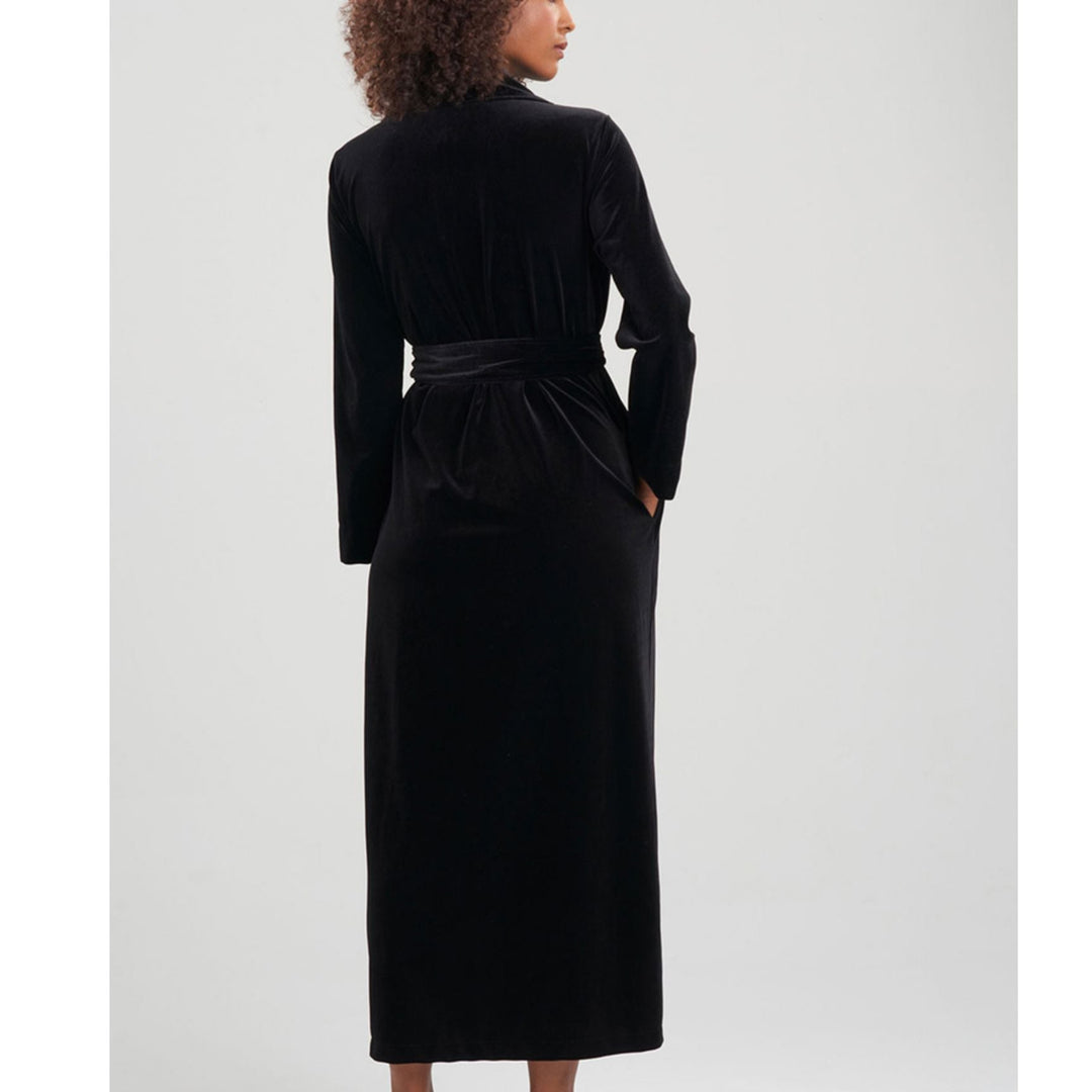 Natori Natalie Velvet Robe in Black H74086-Robes-Natori-Black-XSmall-Anna Bella Fine Lingerie, Reveal Your Most Gorgeous Self!