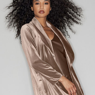 Natori Natalie Velvet Robe in Brown Velvet H74086-Anna Bella Fine Lingerie-Brown Velvet-Small-