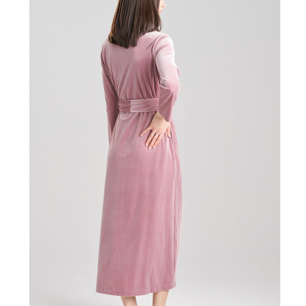 Natori Natalie Velvet Robe in Viola Velvet H74086-Robes-Natori-Viola-Small-Anna Bella Fine Lingerie, Reveal Your Most Gorgeous Self!