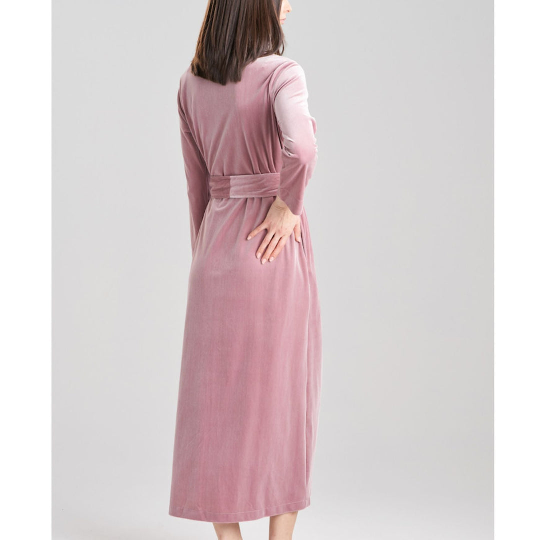 Natori Natalie Velvet Robe in Viola Velvet H74086-Robes-Natori-Viola-Small-Anna Bella Fine Lingerie, Reveal Your Most Gorgeous Self!