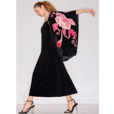 Natori Natalie Velvet Slip Dress W73186-Loungewear-Natori-Black-XSmall-Anna Bella Fine Lingerie, Reveal Your Most Gorgeous Self!