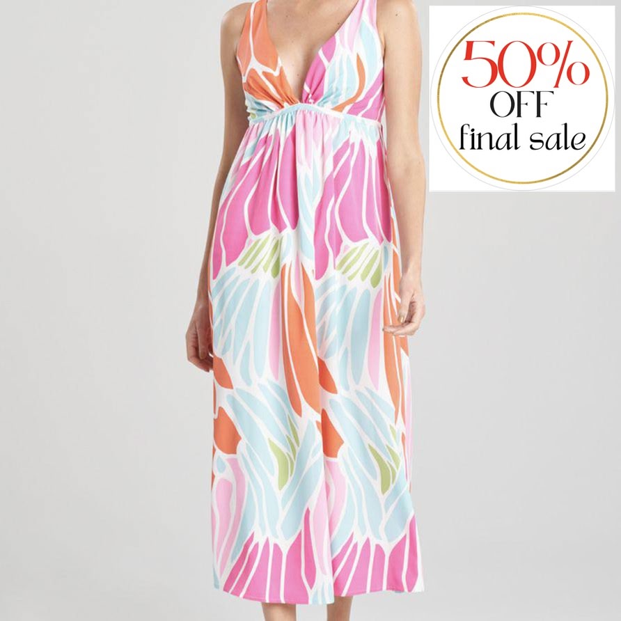 Natori Papillon Gown in Bright Coral R73010-Loungewear-Natori-Bright Coral-Small-Anna Bella Fine Lingerie, Reveal Your Most Gorgeous Self!