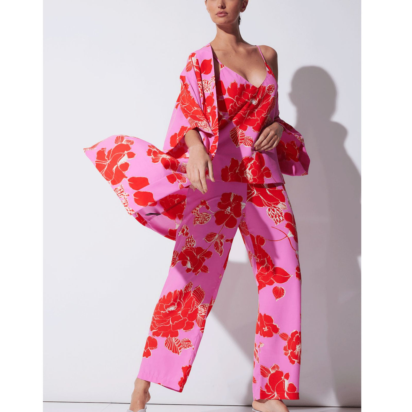 Natori Passion Flower Cami PJ Set R76041-Loungewear-Natori-Passion Flower-Small-Anna Bella Fine Lingerie, Reveal Your Most Gorgeous Self!