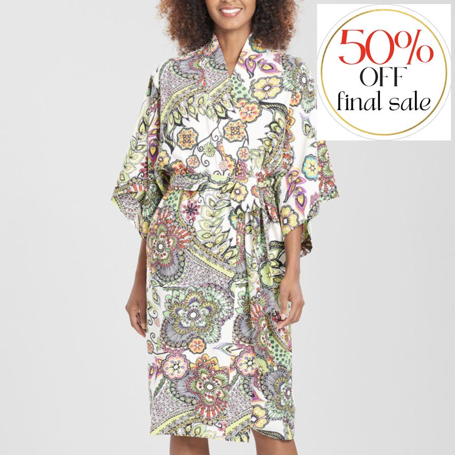 Natori Peizuri 42" Robe-Robes-Natori-Champagne Multi-Small-Anna Bella Fine Lingerie, Reveal Your Most Gorgeous Self!