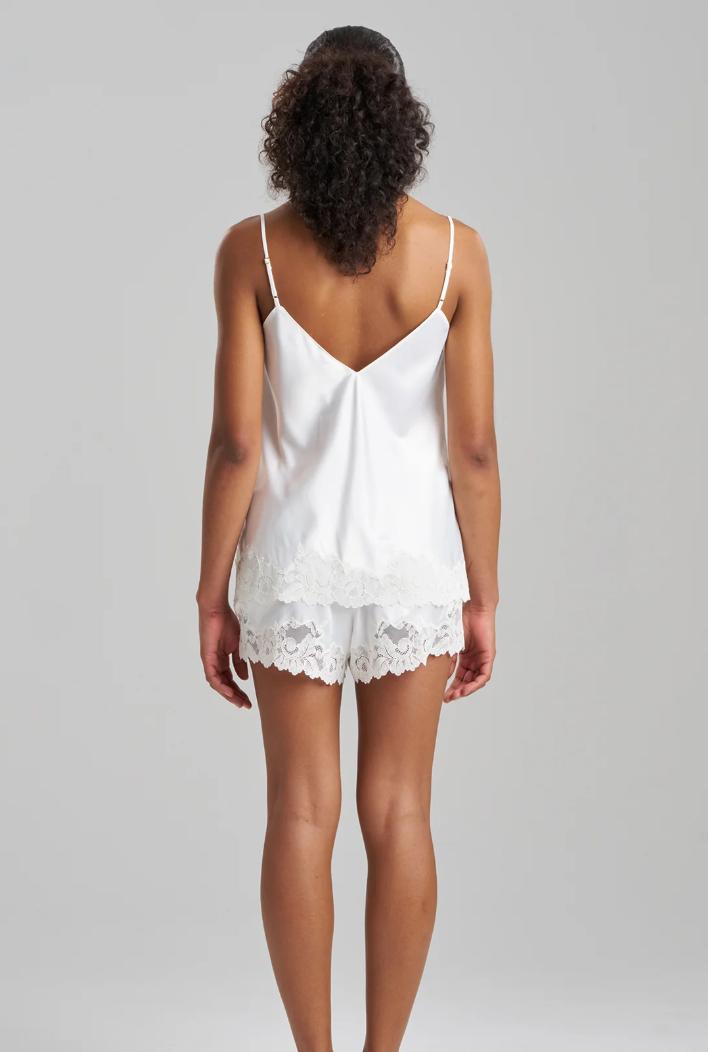 Natori Peony Glamour Cami Short Set U76148 in Warm White-Loungewear-Natori-Warm White-XSmall-Anna Bella Fine Lingerie, Reveal Your Most Gorgeous Self!