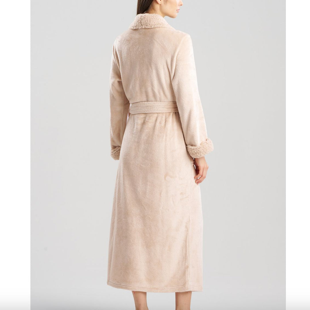 Natori Plush Sherpa 52" Robe D74068 in Beige-Robes-Natori-Beige-XSmall-Anna Bella Fine Lingerie, Reveal Your Most Gorgeous Self!